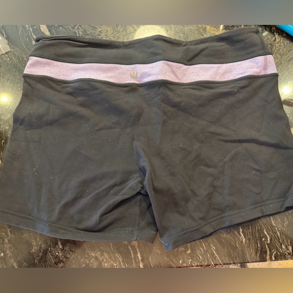 Black and Purple Lulu Lemon Athletic Shorts